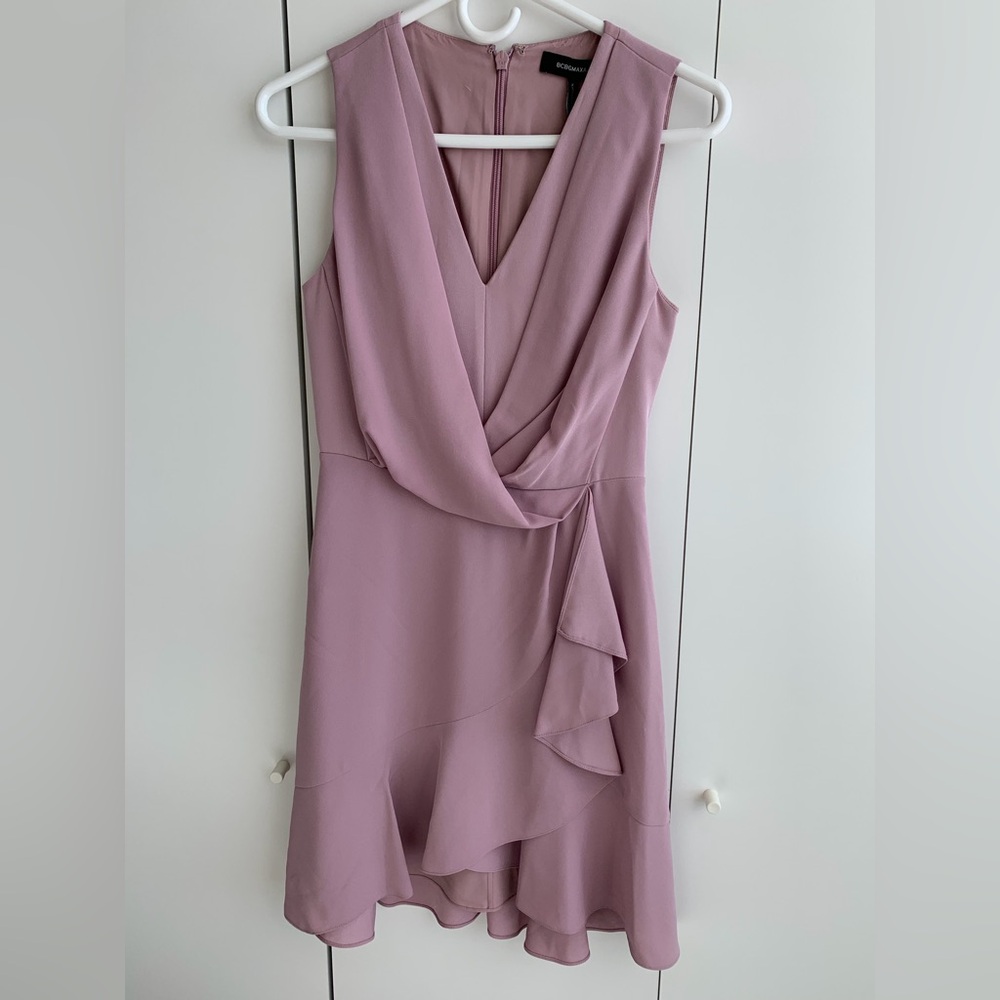 BCBGMaxAzria Mauve Asymmetrical Dress Size 0